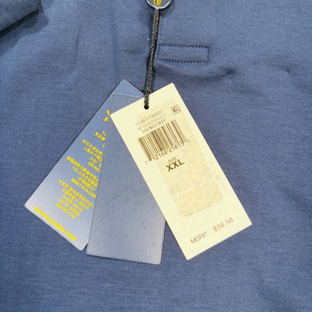 NEW Polo Ralph Lauren Mens XXL French Navy Long Sleeve Classic Pony LS Stretch - Picture 3 of 6